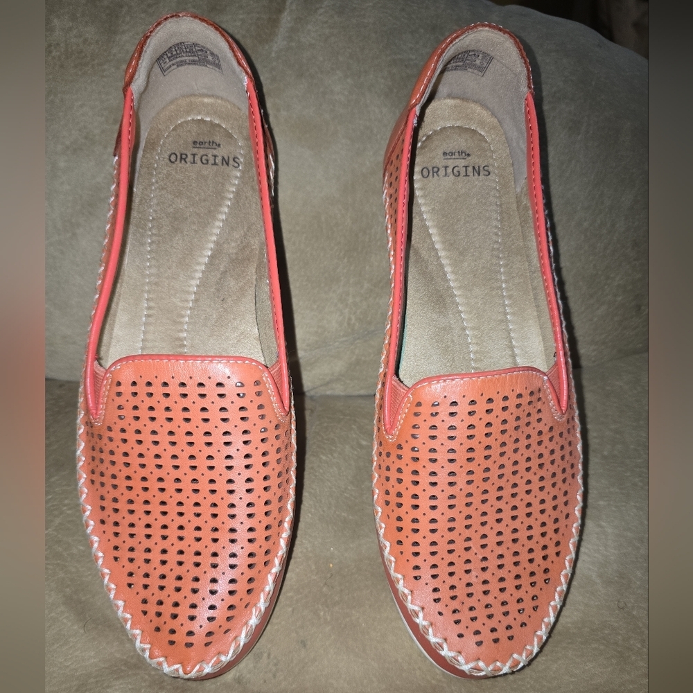 Earth Origins Lark Lizzy Women's Orange Leather Loafers Size 11 - Picture 9 of 9